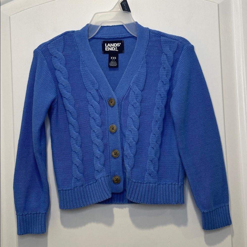 Lands' End Vibrant Blue Knit Sweater size XXS 2-3 years